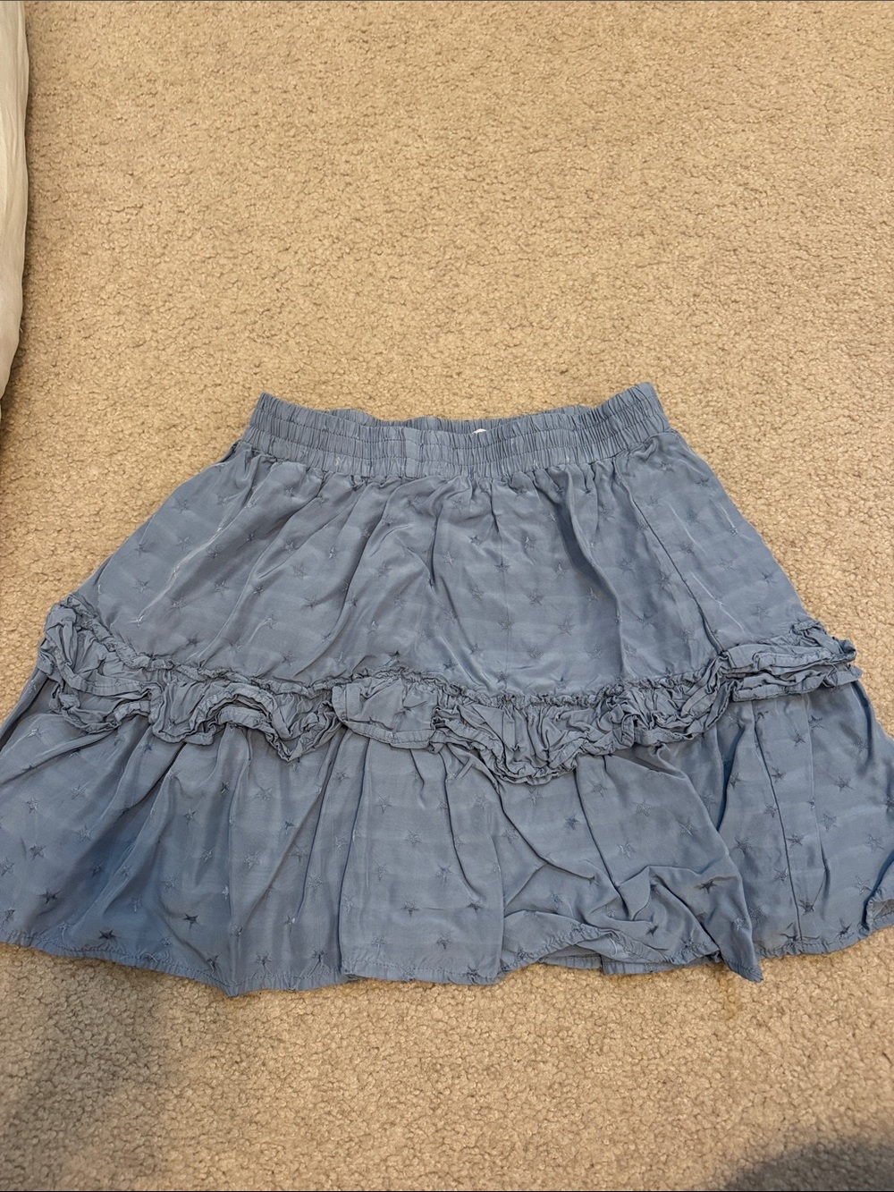 American Threads Dusty Blue Ruffle Mini Skirt - Picture 3 of 3